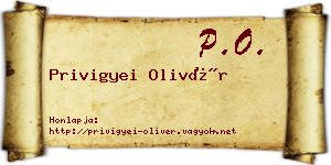 Privigyei Olivér névjegykártya